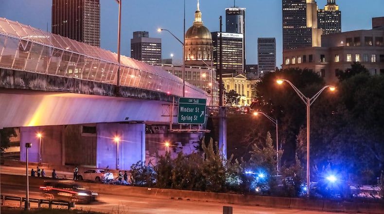 A pedestrian was hit and killed by a vehicle in April on I-20, just past the Downtown Connector. (John Spink / John.Spink@ajc.com)
