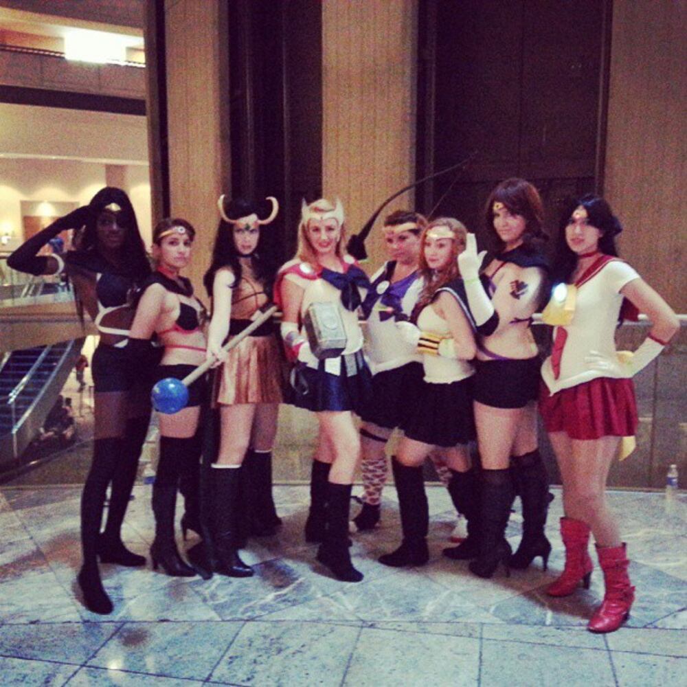 Sailor Avengers, assemble! #DragonCon #cosplay #costumes #costume #SailorScouts #Avengers #comics #anime #latergram -- @boardercolly