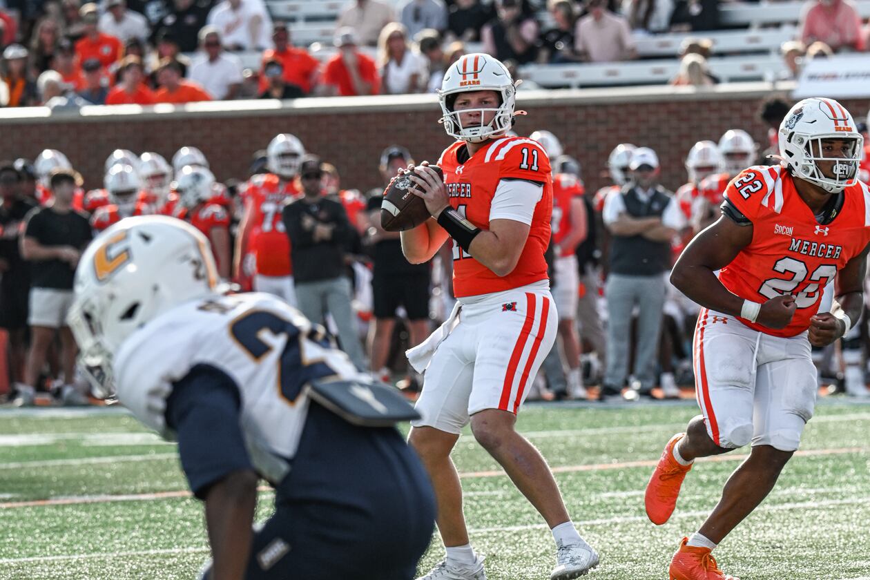 Quarterback Braden Atkinson of Mercer was winner of the Jerry Rice Award for being the top freshman football player in FCS.