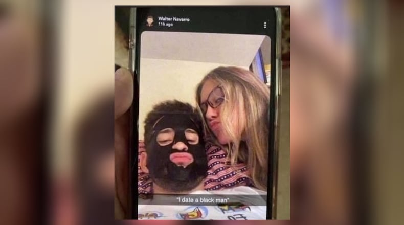 Thomaston police Chief Michael Richardson said this photo, taken by former officer Walter Navarro and published to Snapchat earlier this month, demonstrated a serious lack of judgment.