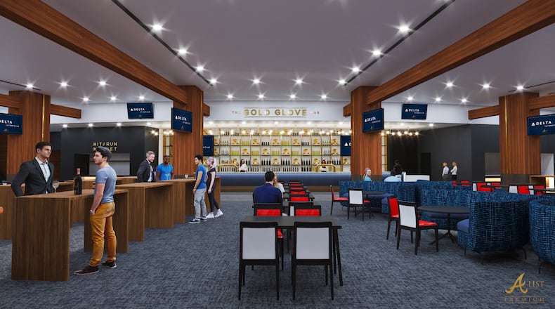 A rendering of the renovated Delta Sky360 Club at Truist Park.