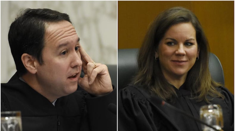 Georgia Supreme Court Justices Keith Blackwell (left) and Britt Grant (right) are President Trump’s short list for the U.S. Supreme Court.