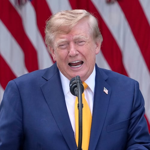 President Donald Trump speaks during a back to school event in the Rose Garden of the White House, Monday, Aug. 24, 2026, in Washington. (AP Photo/Alex Brandon)