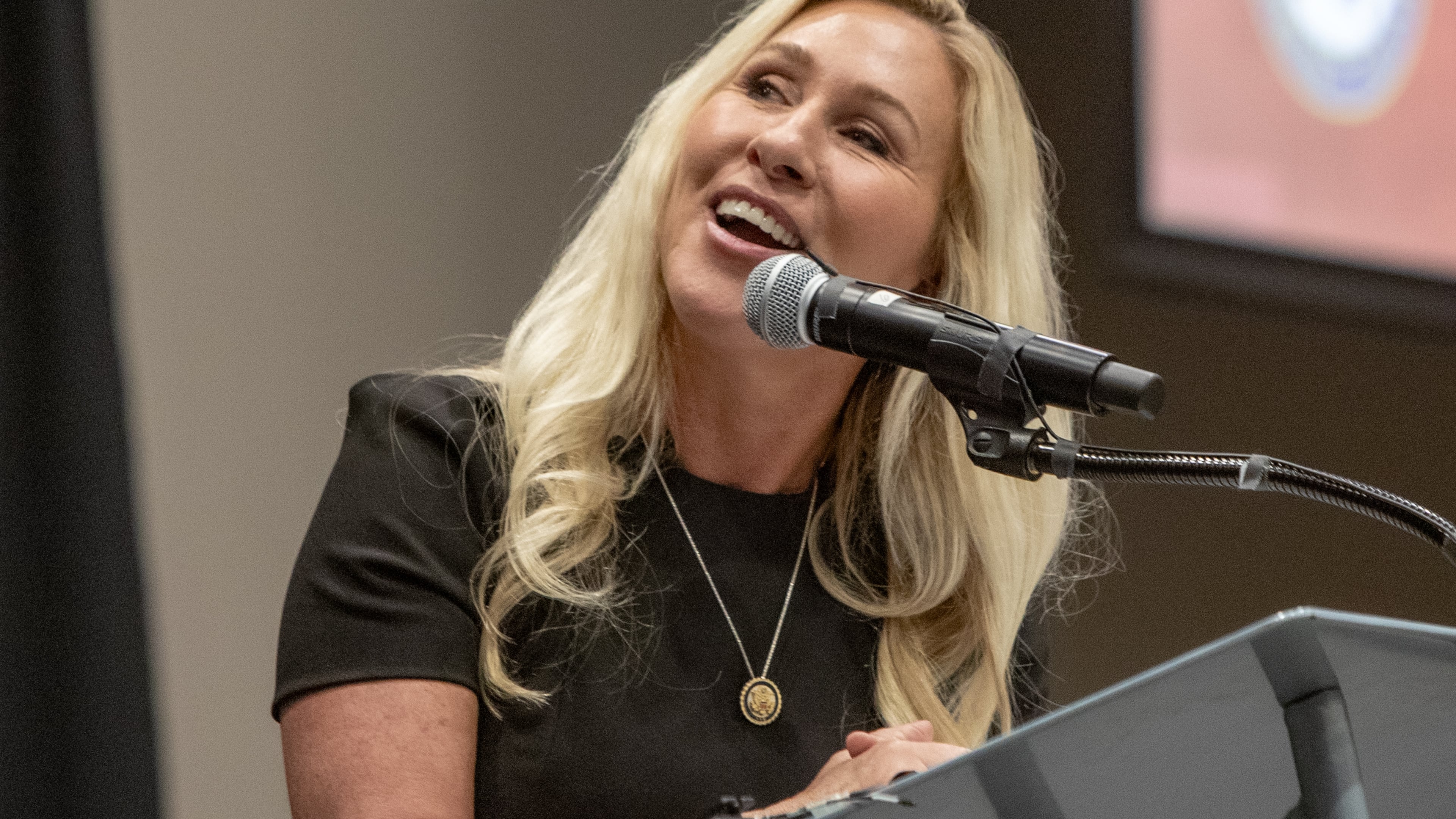 “I’m not going to endorse anyone anytime soon,” Republican Rep. Marjorie Taylor Greene said on The Atlanta Journal-Constitution’s “Politically Georgia” podcast. (Jenni Girtman for the AJC)