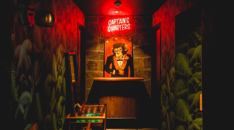 The vibe is cheeky at the underground S.O.S Tiki Bar.