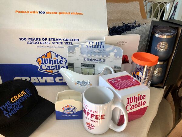Ken Oberle's collection of White Castle memorabilia includes bridge scorecards, mugs, hats and more. Courtesy of Ken Oberle