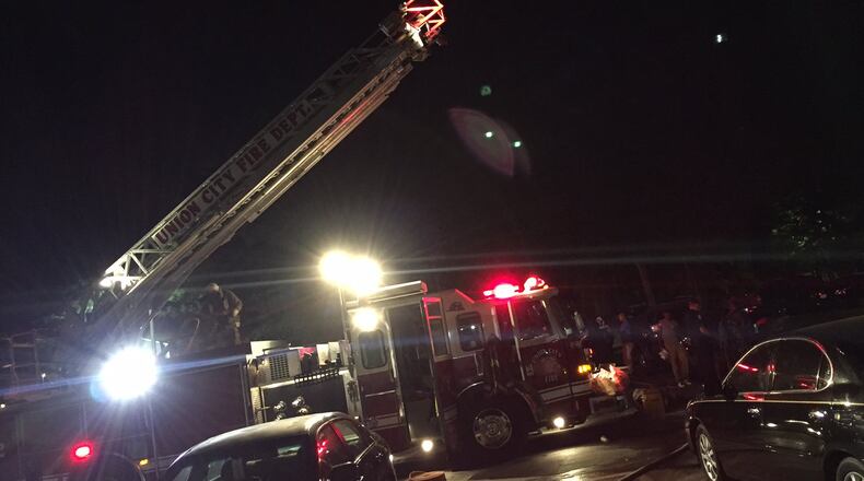 An apartment fire Monday in Union City displaced 30 people. (Credit: Channel 2 Action News)