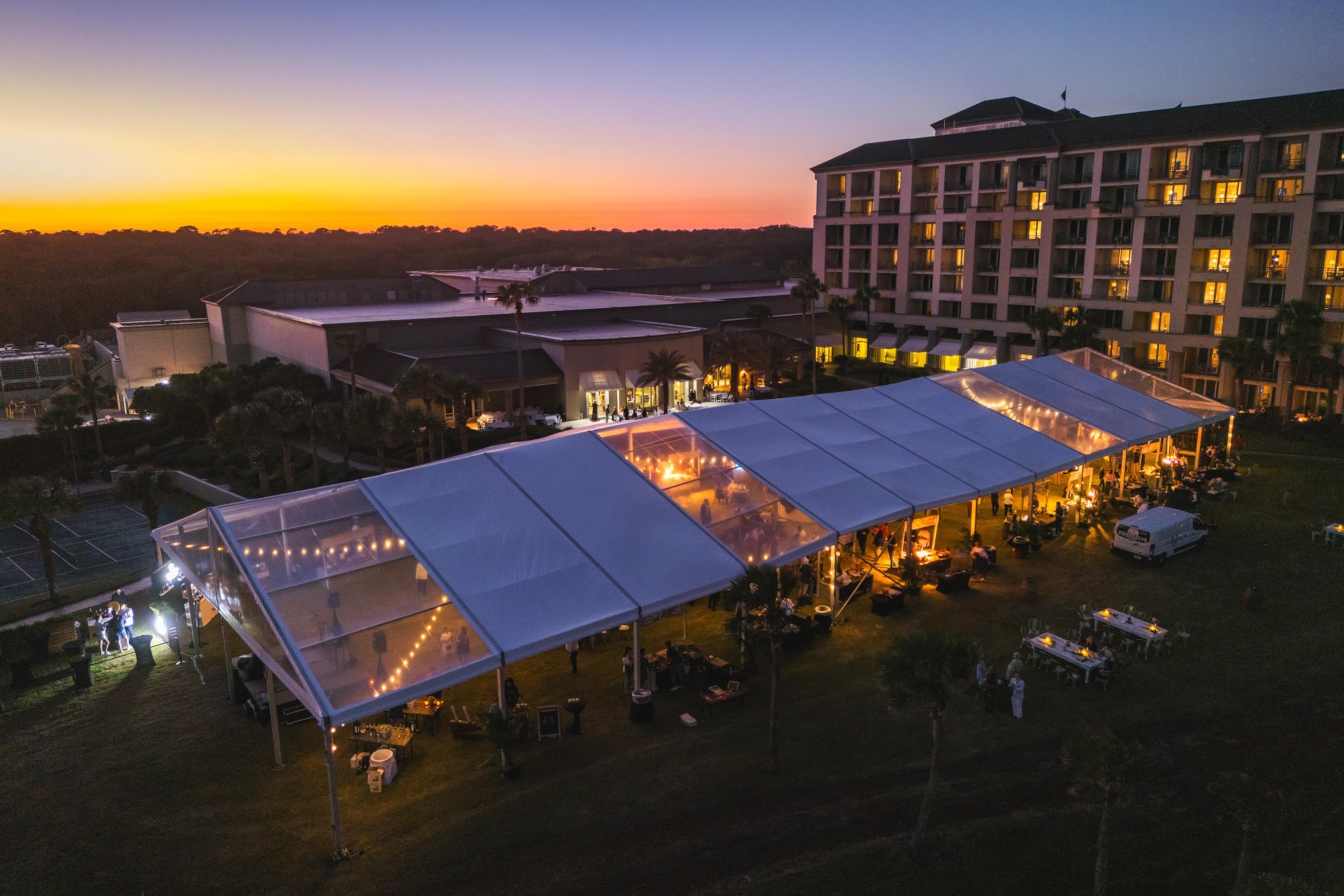 An aerial view of the Amelia Island Cookout in 2024. (Credit: Deremer Studios LLC, courtesy of the Amelia Island Convention and Visitors Bureau)