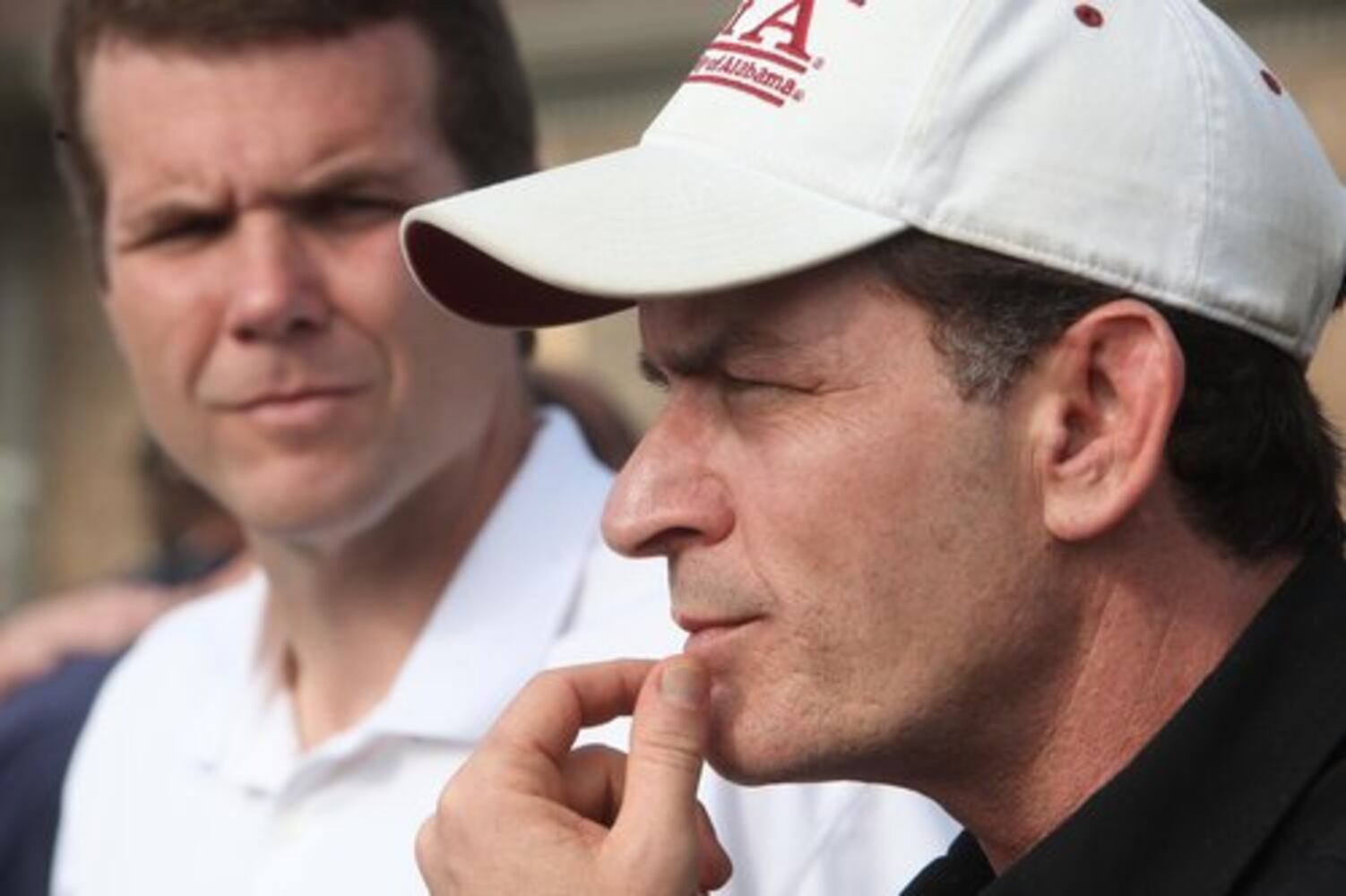 Charlie Sheen tours tornado damage in Alabama