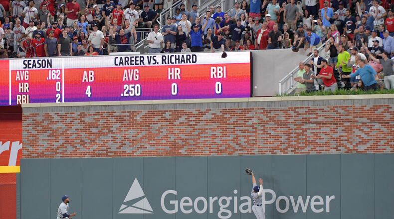 The right-field wall at SunTrust Park is popular with hitters. HYOSUB SHIN / HSHIN@AJC.COM