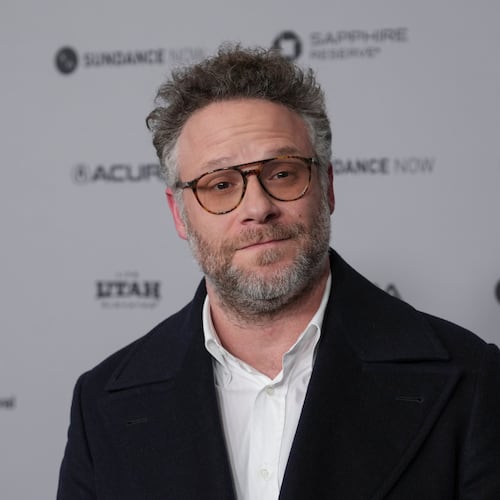 Seth Rogen attends the premiere of "The Invite" during the Sundance Film Festival on Saturday, Jan. 24, 2026, at Eccles Center in Park City, Utah. (AP Photo/Chris Pizzello)