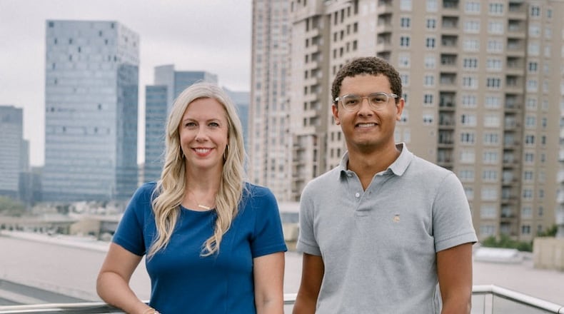 Karen Houghton (left) and Connor Ford are the co-founders of Atlanta-based startup Infinite Giving. On Wednesday, Oct. 2, 2024, the company announced it had raised $2 million. (Courtesy of Infinite Giving)