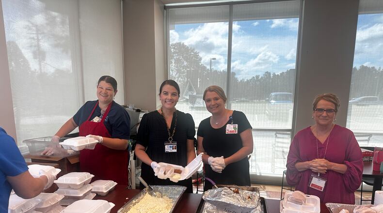 “We are feeding almost 700 people a day because the community is largely still without water,” said Angela Ammons Handley, CEO of Clinch Memorial Hospital, a 25-bed rural hospital in Homerville in Clinch County. (Courtesy of Clinch Memorial Hospital)