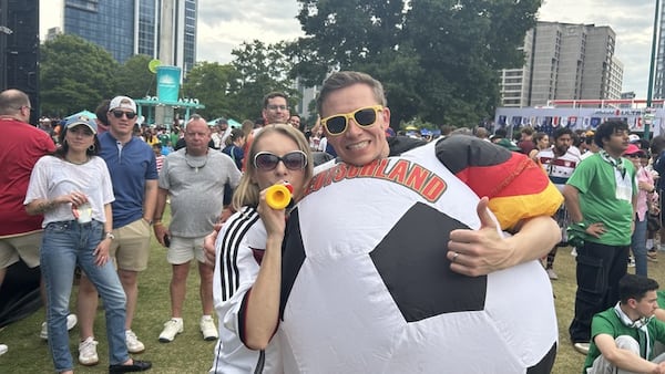 The large soccer ball was very happy with Germany's win.