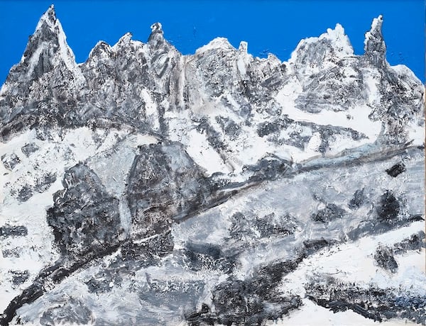 Kim Chong Hak's "Snowy Mountain" (2008) in oil and paper on canvas.
Courtesy of High Museum of Art / Kim Chong Hak