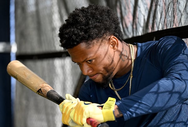 Outfielder Ronald Acuña Jr.‘s impact on the Braves could be even more weighty because they’ve been getting crumbs out of the leadoff spot so far. (Hyosub Shin/AJC)
