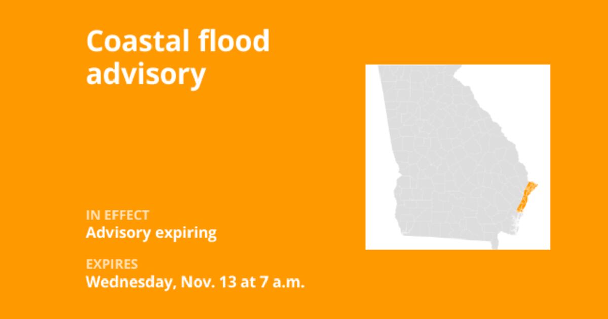 Update: The current coastal flood advisory will be expiring at 7 a.m.
