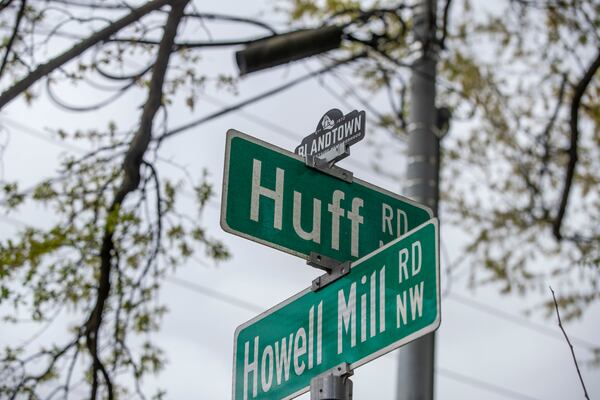 A street sign in Blandtown bears the name of the neighborhood. (Alyssa Pointer / Alyssa.Pointer@ajc.com)