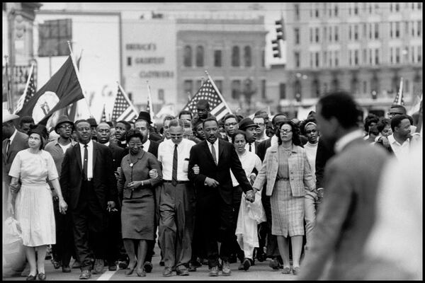  The Great Freedom March. Martin Luther King Jr. led a group of marchers from Selma to Montgomery to fight for black suffrage. Credit Bruce Davidson/Magnum Photos.