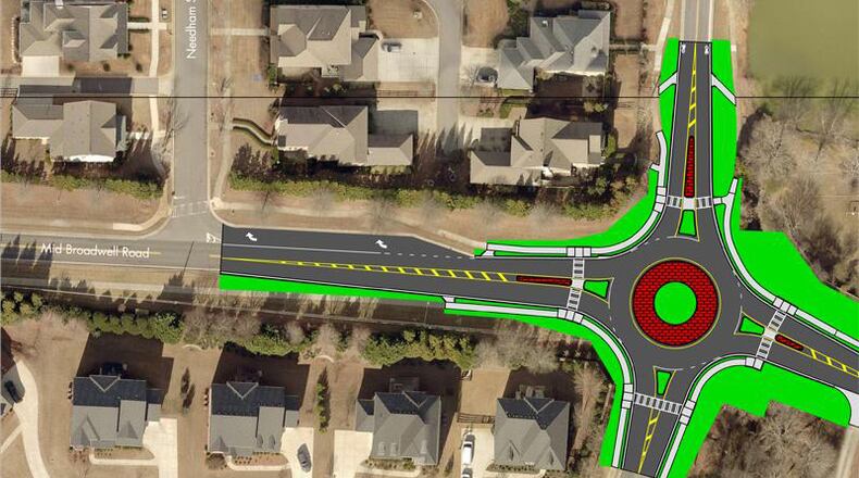 Alpharetta has awarded a landscaping contract to plant trees, shrubs and groundcover in the new roundabout at Bethany and Mid Broadwell roads.