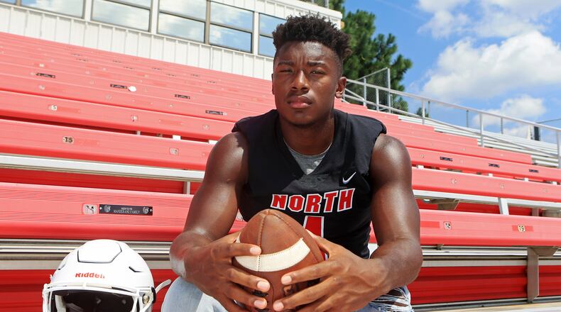 Barrett Carter, a senior linebacker at North Gwinnett High School, North Gwinnett High School in Suwanee, Georgia. CHRISTINA MATACOTTA FOR THE ATLANTA JOURNAL-CONSTITUTION.