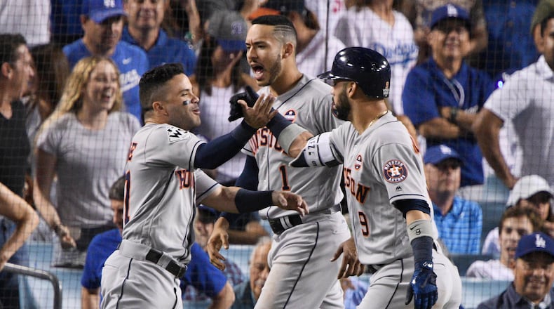 Jose Altuve, Carlos Correa and Marwin Gonzalez all homered for the Astros in Game 2.