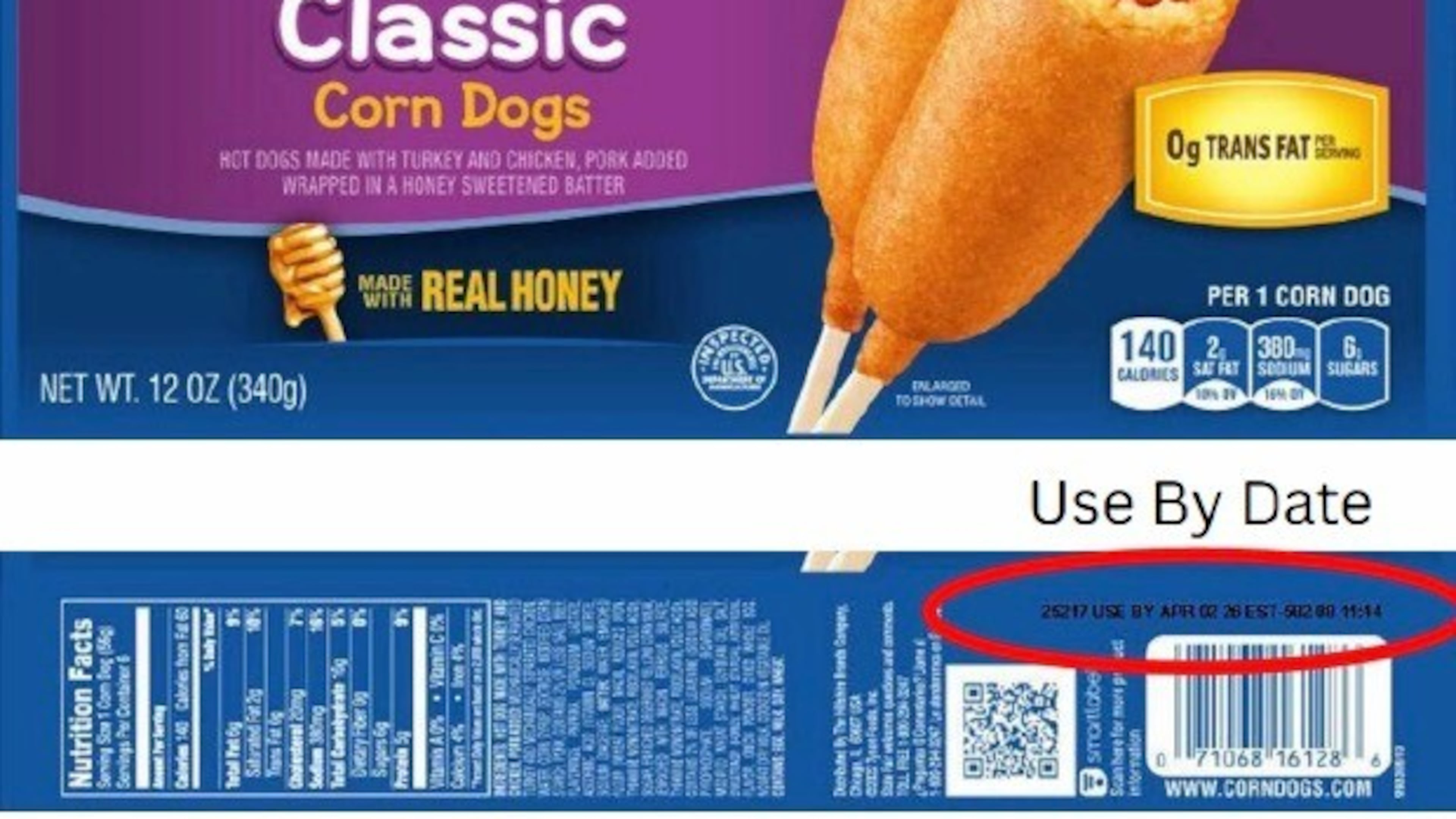 This undated image released by the U.S. Agriculture Department's Food Safety and Inspection Service shows "State Fair Corn Dogs". (U.S. Agriculture Department's Food Safety and Inspection Service via AP)
