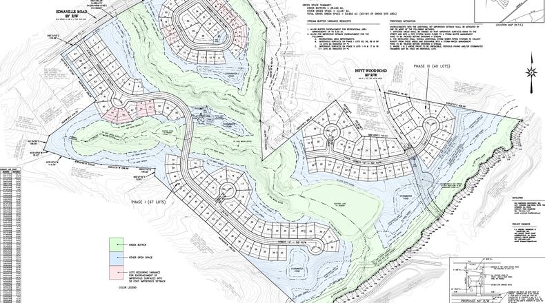 Old Norcross Investments, Inc. is hoping to develop the approximately 83.3 acres as a “Conservation Subdivision” but needs a stream buffer variance first. (Courtesy Town of Braselton)