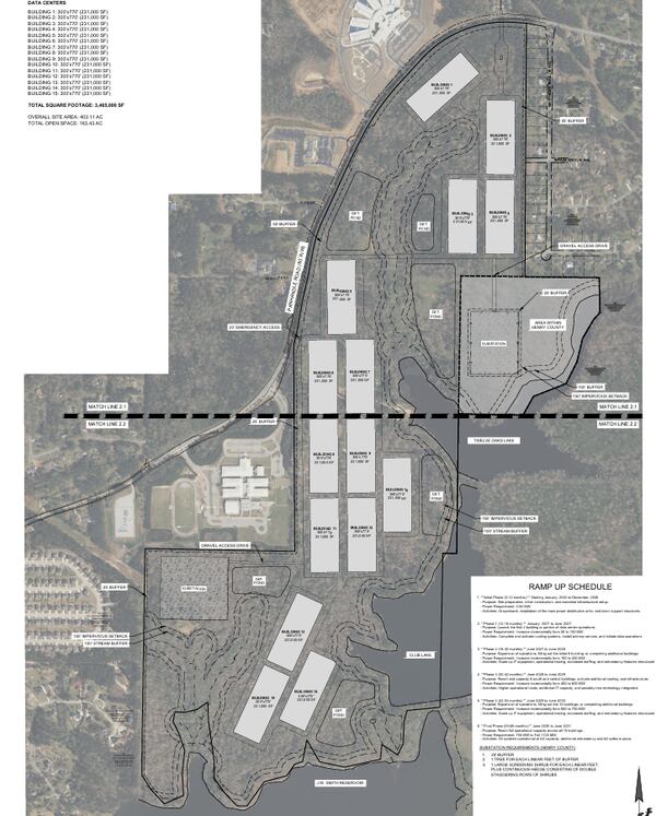 This is a site map for the Stillwater Technology Park that was submitted to the city of Lovejoy. (Courtesy of city of Lovejoy)