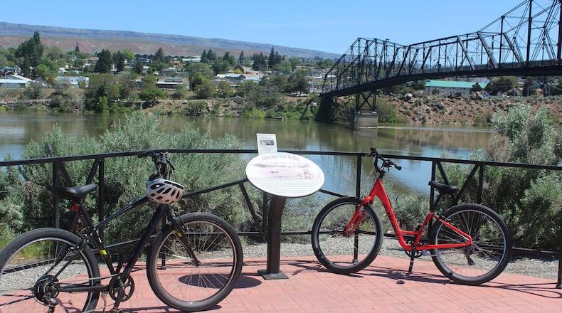 A view of the Columbia River from the Apple Capital Recreation Loop Trail, a 10-mile paved trail that circles the Columbia River in Wenatchee, Wash., passing through waterfront parks and by trailheads. (Crystal Paul/Seattle Times/TNS)