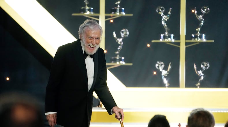 FILE - Dick Van Dyke accepts the award for outstanding guest performance in a daytime drama series for "Days of our Lives" during the 51st Daytime Emmy Awards on Friday, June 7, 2024, at the Westin Bonaventure in Los Angeles.(AP Photo/Chris Pizzello, File)