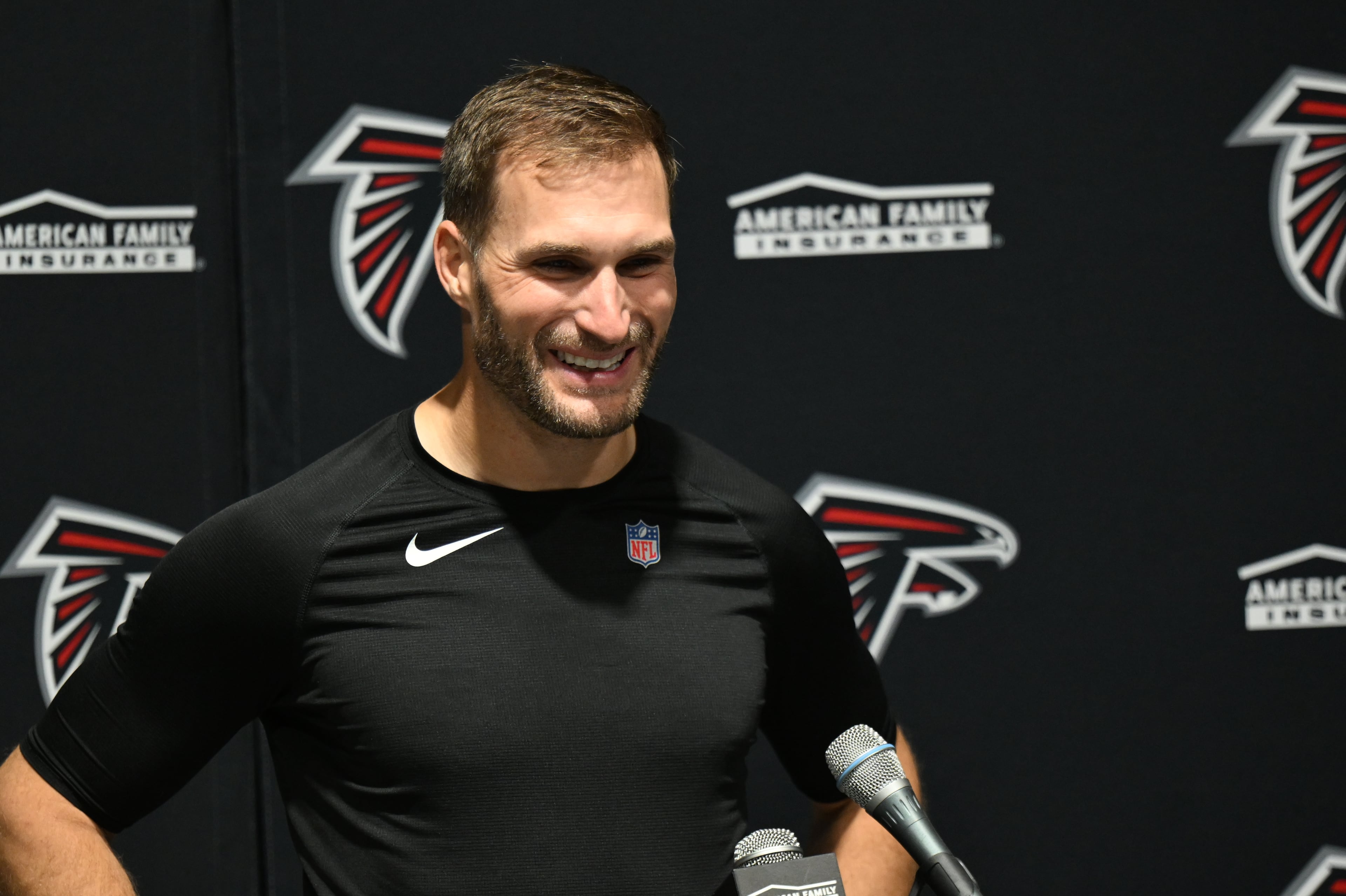 Kirk Cousins rallied the Falcons from a 14-point fourth-quarter deficit to a 29-28 victory over the Bucs on Thursday night. “Just proud of my teammates, my coaches and the effort that everybody put forth to make this happen,” Atlanta’s quarterback says. (Jason Behnken/AP)