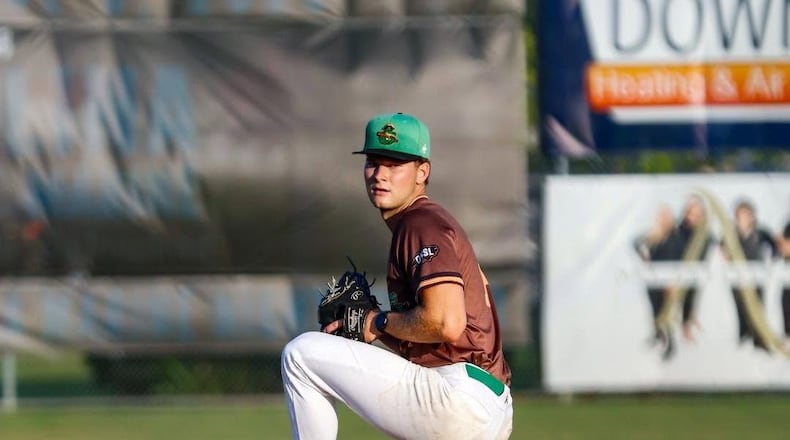 In July 2026, Sam Davis finished his baseball career pitching for the Shallotte, North Carolina, Shallywags. He began playing organized baseball at 4 for a T-Ball team, the Tigers. At 23, he hung up his glove and cleats after playing in middle school, high school and college. (Courtesy)