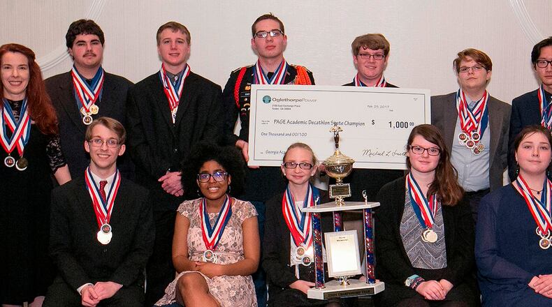 The state championship Academic Decathlon team from Lakeview-Fort Oglethorpe High School