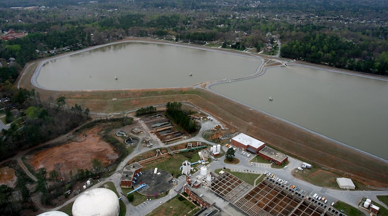 Aerial view of Scott Candler Water Treatment Plant along Winter Chapel Road in Dunwoody on March 29, 2009. VINO WONG