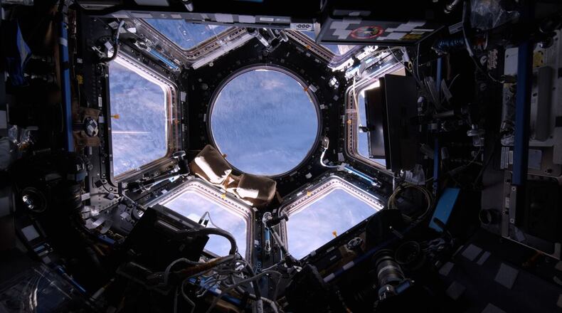 A view of the Cupola on the International Space Station. (NASA/IMAX)