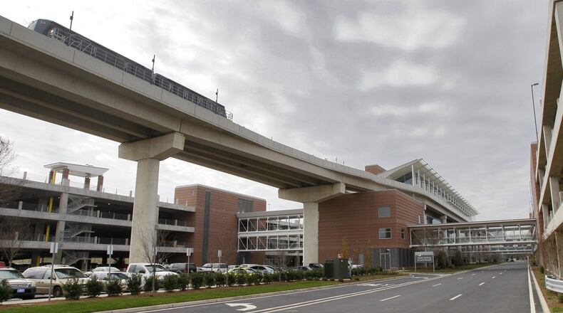 Hartsfield-Jackson’s rental car center before opening. John Spink, jspink@ajc.com.
