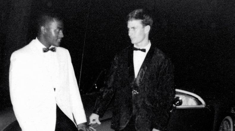 Greg Wittkamper and his close friend Collins McGee, a resident of Koinonia, dressed up in the spring of 1965 as they head off to the prom at the black high school. Greg didn't go to the prom at Americus High. Contributed by Faith Fuller.
