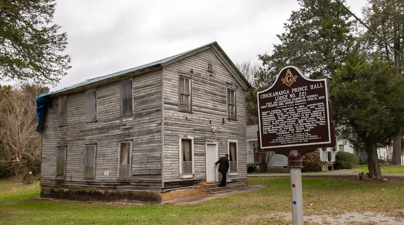 This 97-year-old building was the home of the Prince Hall Masons of Chickamauga. The lodge closed in 2018 because of dwindling membership, but an effort is underway to restore it. Contributed by by Mark Gilliland