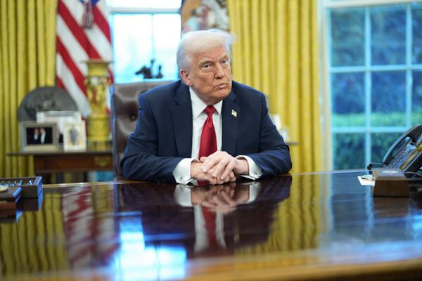 
                        President Donald Trump delivers remarks about automotive tariffs in the Oval Office of the White House in Washington, on Wednesday, March 26, 2025. The president announced tariffs on imported cars on Wednesday, a measure that could bring car factories to the United States but raise prices for consumers. (Doug Mills/The New York Times)
                      