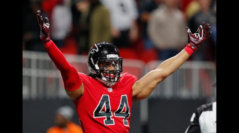 Vic Beasley's who sacked dipped from 15.5 to 5 last season is moving back to defensive end, according to Falcons coach Dan Quinn.