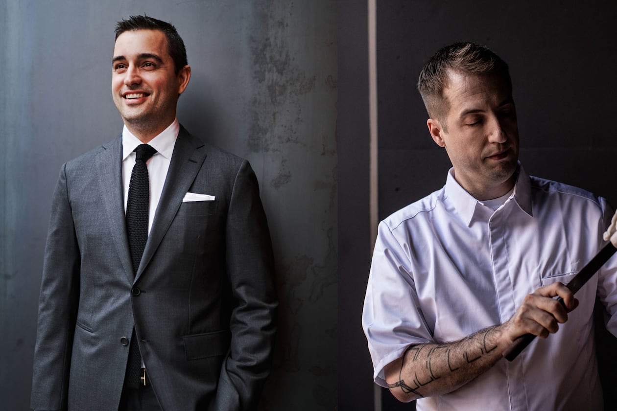 Fred Castellucci (left) of Castellucci Hospitality Group and chef J. Trent Harris (right) of Mujo will open their second restaurant Koshu Club early next year in Buckhead. (Courtesy of Andrew Thomas Lee, Heidi Harris)