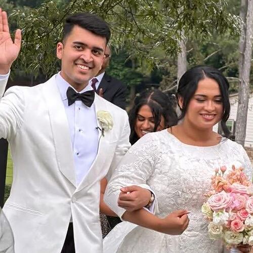 Dave Fiji and Jesni Sam married May 29 at a wedding venue near Dawsonville. The couple first met about a decade ago. (Courtesy of Jaison Mathew)