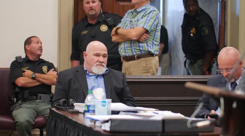Defendant Frank Gebhardt during a break in jury selection at Spalding County Superior Court Monday, June 18, 2018. POOL PHOTO BY MAX PELTZ