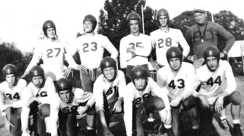 Brown's 1949 football team won the Class AA championship. The starting 11 were (front row, from left) Cecil Trainer, Ed "Bulldog" Carithers, Norman "Pig" Campbell, Don Cox, Buddy Young, David Colcord and Guy Silllay and (back row from left) Charlie Brannon, Johnny Hunsinger, Pepper Rogers, Wayne Clyburn and coach J.E. DeVaughn.