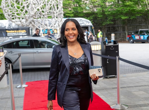 Former Mayor Keisha Lance Bottoms arrives at the Legends of Atlanta gala, hosted by National Jewish Health, at the Woodruff Arts Center on Monday. (Jenni Girtman, Amanda Brown Olmstead PR for the AJC)