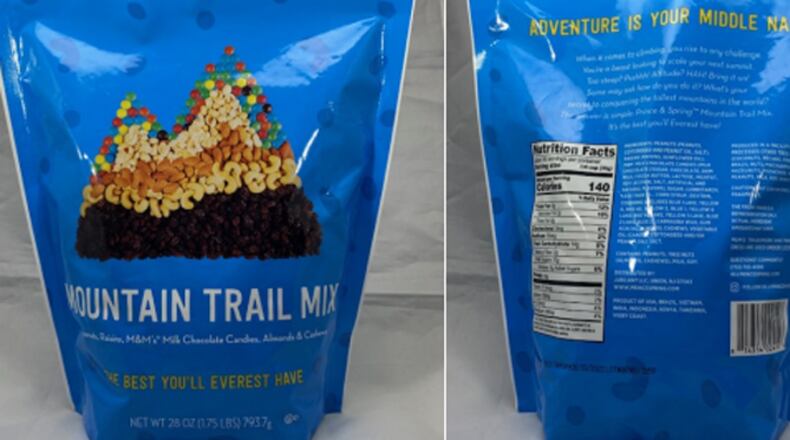 Shown is one of a total of 11 potential contaminated snacks being recalled after a customer reported finding glass in the products. All the snacks were distributed to retail outlets in Delaware, Florida, Georgia, Louisiana, Maryland, Mississippi, North Carolina, South Carolina, Tennessee, Texas, Virginia and Washington, D.C.