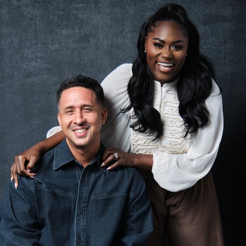 Walter Thompson-Hernandez, left, and Danielle Brooks pose for a portrait to promote "If I Go They Will Miss Me" on Friday, Sept. 11, 2026, in Los Angeles. (Photo by Birdie Thompson/Invision/AP)