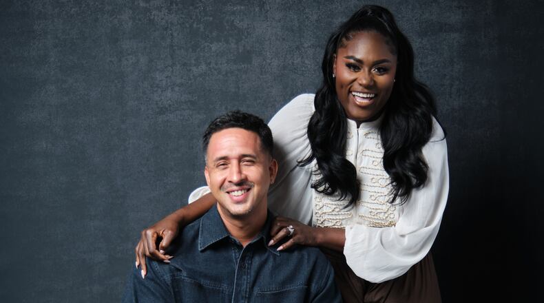 Walter Thompson-Hernandez, left, and Danielle Brooks pose for a portrait to promote "If I Go They Will Miss Me" on Friday, Sept. 11, 2026, in Los Angeles. (Photo by Birdie Thompson/Invision/AP)