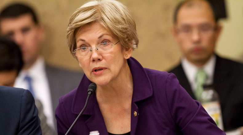 In this photo taken Nov. 18, 2015, Sen. Elizabeth Warren, D-Mass., speaks on Capitol Hill in Washington.
